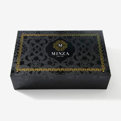 China China Handmade Custom Luxury Box Magnetic Closure Gift Boxes Flip Top Black Rigid Paper Packaging With Assembled Sponge for sale