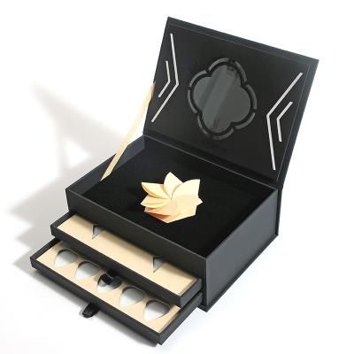 China Handmade Luxury Custom Logo Gift Packaging Rigid Cardboard Paper Eyeshadow Sliding Drawer Box Packaging for sale