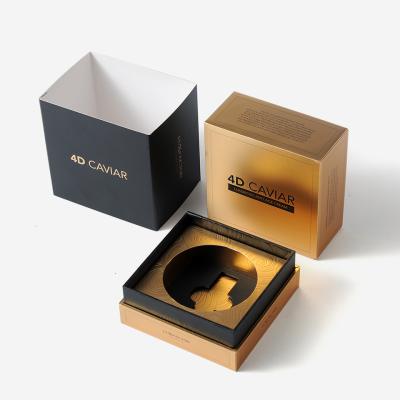 China Handmade Custom Luxury Cardboard Logo Gold Lid Paper Cosmetic Boxes Skin Care Make Up Perfume Packaging Gift Boxes for sale