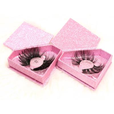 China Handmade Paper Eyelash Vendor Boxes Custom Flip Top Cardboard Packaging Box Rigid Paper Eyelash Packaging Box for sale