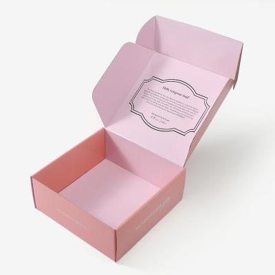 China Handmade Factory Custom Logo Folding Full Color Printing Pink Medium Size Corrugated Gift Packaging Apparel Shoe Box for sale