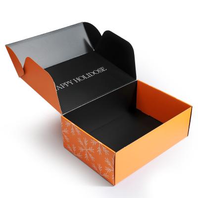 China Handmade Wholesale Custom Printed Corrugated Box Foldable Tuck End Corrugated Paper Box Mailing Delivery For Clothing Shoe Box for sale