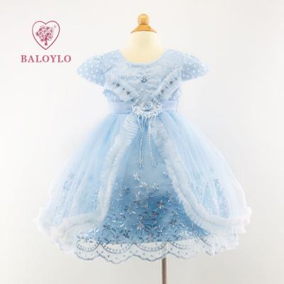 China 2022 Luxury Beaded Princess Party Baby Lace Tutu Girls' Party Wedding Dresses Anti-wrinkle Dress for sale