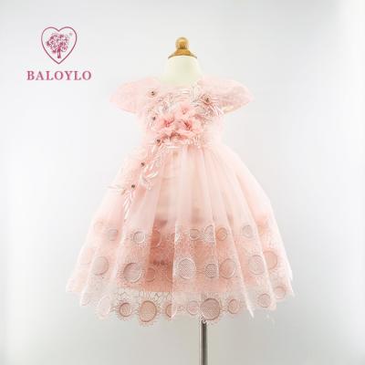 China Wholesale 3 Years Baby Prom Birthday Party Tutu Skirt Girls Anti-wrinkle Wedding Embroidery Kids Fashion Dress Tulle For Little Girls for sale