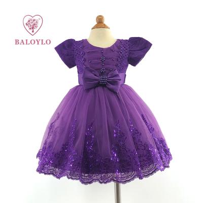 China Anti-wrinkle Girl Wedding Birthday Party Small Cotton Bow Tie Dresses For 12 Years Old Girls 2022 Kids for sale