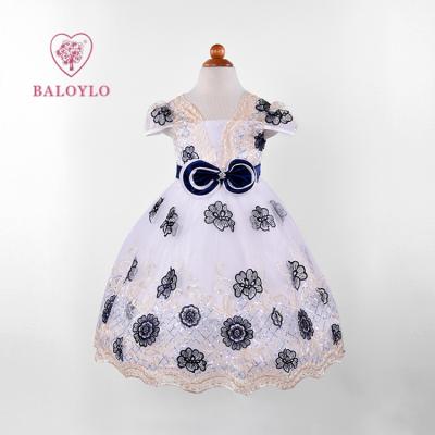 China Anti-wrinkle Kids Summer Lace Baby Sleeveless White Party Girls Wear Dress For 9 Years Embroidery Wedding White Baby for sale