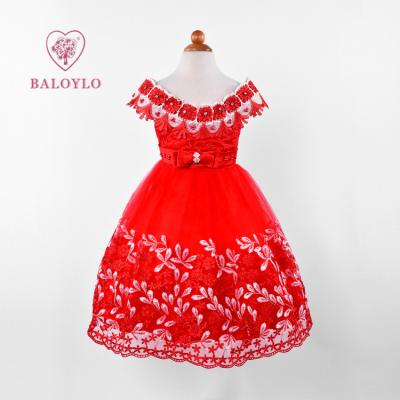 China Anti-wrinkle in embroidery hand running baby lace baptism wedding dresses girls dress elegant dress dresses for sale