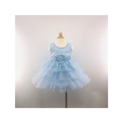 China high quality Anti-wrinkle sleeveless sequins lovely dress baby's first birthday christening dress dress for sale