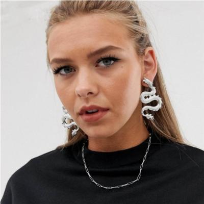 China FASHIONABLE Kendou the same earrings exaggerated fashionable three-dimensional metal stud dragon earrings for sale