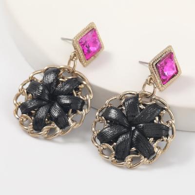 China TRENDY Fashion Leatherette Flower Creative Earrings for sale