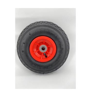 China Pneumatic 10*3.50-4 Ptdp-b20 Rubber Tire Plastic Rim Track Wheels Rubber Inflatable  Hand Trolley Wheel Cart for sale