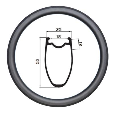 China Road Bicycles TOP FIRE 50mm Width Tubeless Depth 50mm Ultralight Carbon Rims 50mm Carbon Rim for sale