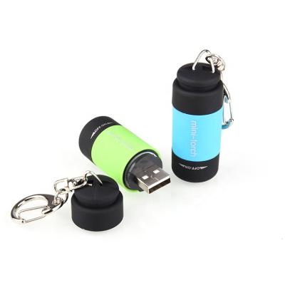 China USB Charging Colorful 395NM Purple Led Flashlight Rechargeable UV Key Chain Light for sale