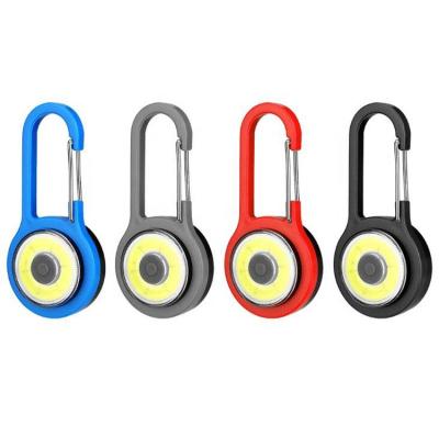 China Promotional Mini Pocket Led Torch Camping Carabiner EDC Gift Kids Toy Pocket Keychain Flashlight Mini Keychain Torches COB Led Key Chain Light for sale