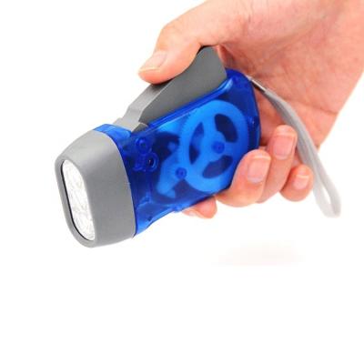 China Rechargeable Energy Saving 3 LED Hand-press Flashlight Kids Gift Hand Power Lamp Wind Up Dynamo Torch for sale