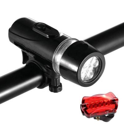 China Cheap Red 5 Led Bicycle Cycling Bike Light Set ABS Rear Lamp Cycling Bike Lights Front And Back for sale