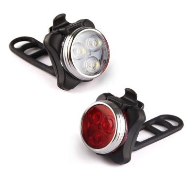 China Aluminum Waterproof Alloy+ABS Front Tail Rear Lamp USB Rechargeable COB Led Bike Light Set for sale