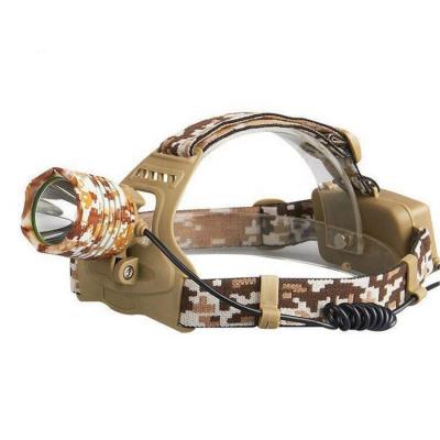 China Outdoor Adjustable Ignition Angle CS Game Hunting Camping Military Police Camouflage Head Flashlight Waterproof XML-T6 LED Rechargeable Tactical Headlamp for sale