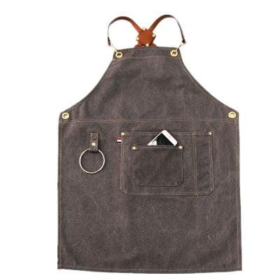 China Hot Sale Cleaning Barbecue Cooking Rugged Canvas Use Custom Design Leather Strap Aprons Hanging Towel Custom Logo For Man for sale