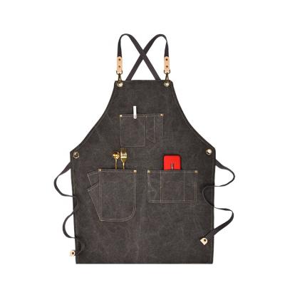 China New Customized Logo Bartender Canvas Apron Cleaning Bartender Apron Painting Western Restaurant Baking Home Work Apron Restaurant Painting for sale