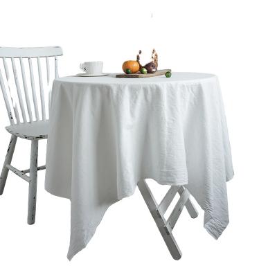 China Hot Selling High Quality Linen Linen Cotton Round Table Cloth Europe Cotton Round Table Cloth With Ruffle for sale