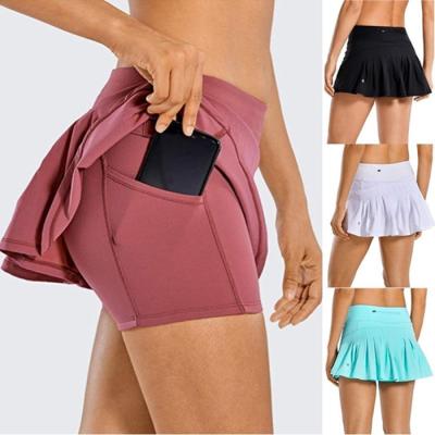 China 2021 Breathable S-5XL Plus Size Custom Pleated Tennis Sport Tennis Skirts With 3 Pockets Panty Shorts Design Sporty Women Golf Skirts for sale