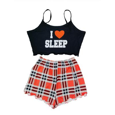 China 2022 New Style Women Satin Sleepwear Set Sexy Silky QUICK DRY Cartoon Dog Animal Amazon Print Camisole Shorts Pajamas 2 Pieces Set for sale