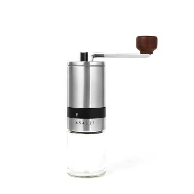 China Who respects the environment. 2022 Easy Work Home Portable Manual Coffee Grinder Hand Coffee Mill With Ceramic Adjustable Burrs 6 Settings Hand Portable Coffee Grinder for sale