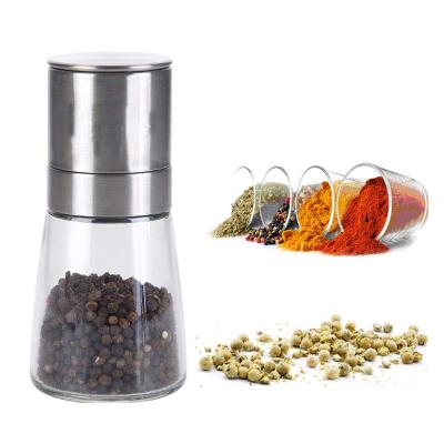 China Hotel Glass Grinder Home Kitchen Tool Pepper Grinder Home Kitchen Tool Pepper Mill Grinder Stainless Steel Manual Pepper Grinder for sale