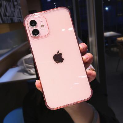 China Transparent Color Shockproof TPU Case For iPhone 12 mini 11 pro 7 8 max plus X XR XS Max Se 2022 Fashion Camera Shell protection for sale