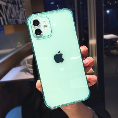 China New Color Shockproof Transparent TPU Case For iPhone 12 mini 11 pro 8 max plus X XR XS Max Se 2022 Fashion Camera Shell protection for sale