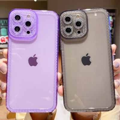 China Candy Color Shockproof Phone Case For iPhone 13 12 11 pro XR Max X XS 8 Max Plus Se 2022 Clear Silicone Back Cover for sale