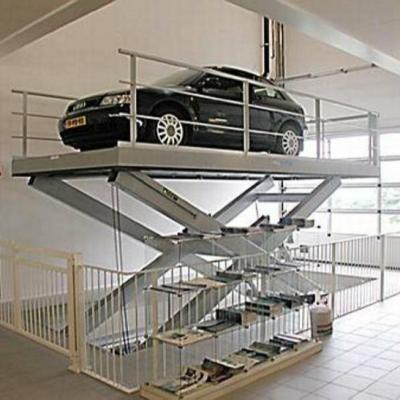 China Hotels 3m best price stationary car parking scissor lift platform car lift 3 ton underground garage double scissor car for sale