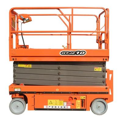 China Hotels 230-550kg Hydraulic Self Propelled Indoor Aerial Work Scissor Lift Built-in Battery Power Supply for sale