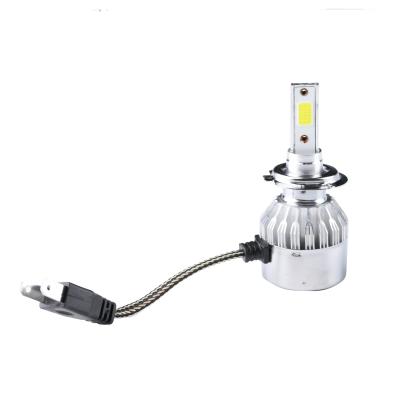 China Custom Logo Aluminum C6 H7 LED Headlight High Power Aluminum Super Bright Low Beam for sale