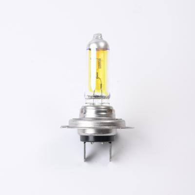 China H7 100W Seven Color Car Light 12V Yellow Color Transparent Yellow Halogen Bulb Automobile Halogen Bulb for sale