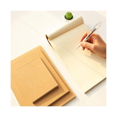 China Eco - Friendly Paper Custom Printing High Quality Thick Glue Charged Pure - Color White Kraft Paper Blank Book for sale