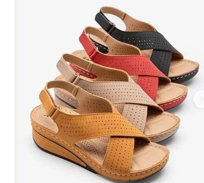 China 2022 new fashion trend hollow breathable slope with women's sandals fashion slope with sandals for sale