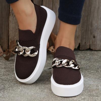 China Fashion Trend Mesh Breathable Ladies Casual Single Shoes Thick Bottom Non-slip Sports Shoes for sale