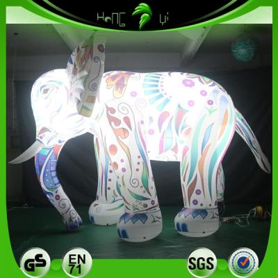 China PVC Coated Oxford Cloth Hongyi 2020 Hot Selling PVC Inflatable Elephant Led Lighting Model For Advertising Or Activity for sale