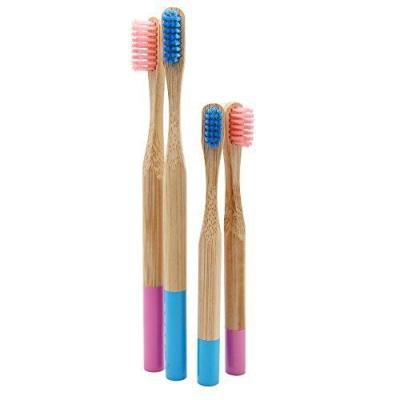 China Eco Friendly 100% Biodegradable Eco Logo Custom Kids / Baby Bamboo Toothbrush for sale