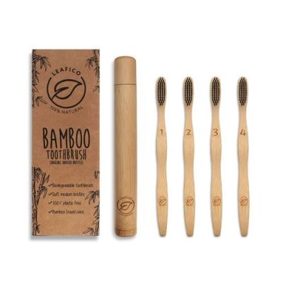 China Eco Friendly OEM Eco - Friendly 4 Pack Organic Charcoal Bamboo Toothbrush for sale