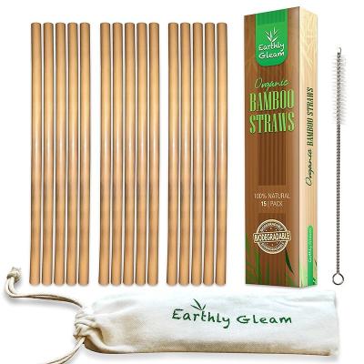 China Sustainable Custom Laser Engraving Natural Logo And Natural Organic Drinking Bamboo Straw for sale