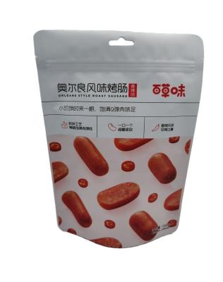 China OEM Printed Food Grade Eco Friendly Moisture Proof Stand Up Zipper Pouch For Sausage Packaging for sale