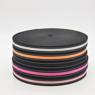 China Bags Free Sample strip printing  jacquard nylon webbing strap for polyester bags belts webbings to Europe market for sale