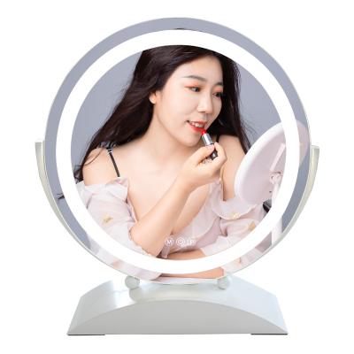 China Hot Sale Bathroom Lighted Desk Mirror with Lowest Glare Sensor Switch Hollywood Smart Mirror with Lights for sale