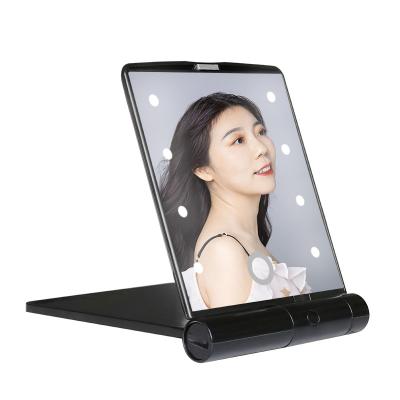 China Hot Selling Portable Lighted Square LED Purse Mirror With Lights Pocket Cosmetic Mirror For Promotion Gifts Christmas for sale