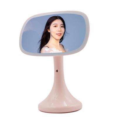 China New Design Lighted Touch Screen Switch Spray Makeup Tools Cosmetic Mirror Table LED Makeup Mirror for sale