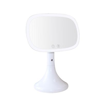 China Multifunctional Adjustable Desk Mirror Lighted Desk Spray Moisturizing Makeup Mirror Led Vanity Lamp Mirror Gift For Girls for sale