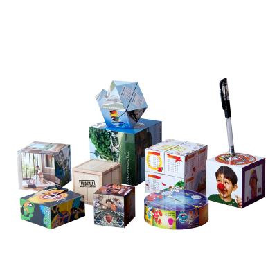 China Children's Toy Colorful Plastic Advertising Custom Cartoon Folding Magic Cube Toy Mini Magical Cube Educational for sale